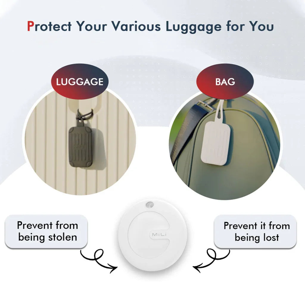 Mili MiTag Plus Item Finder With Luggage Tag - Black - Tashqila Mili MiTag Plus Item Finder With Luggage Tag - Black - Tashqila
